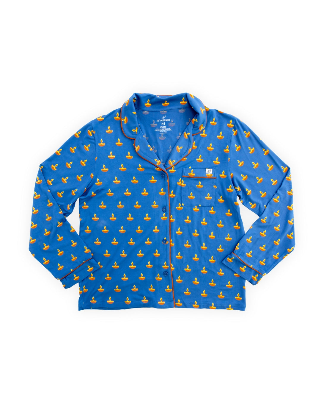 Adult Long Sleeve Button-Down Top – Blue Diya
