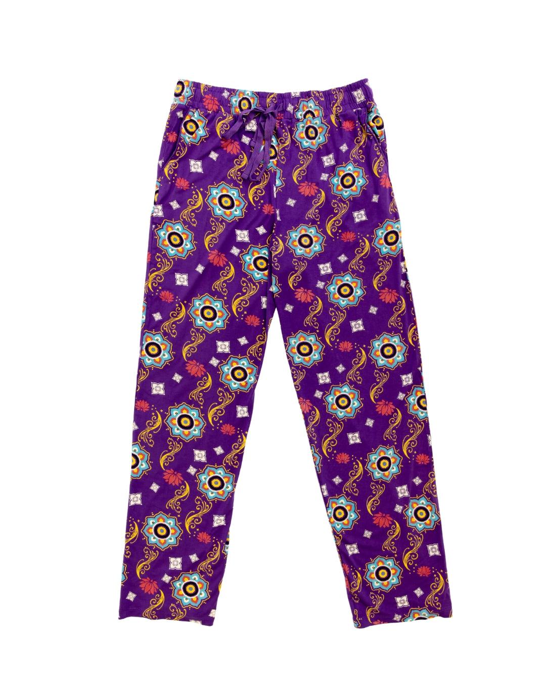 Adult Unisex Pajama Pants – Purple Rangoli