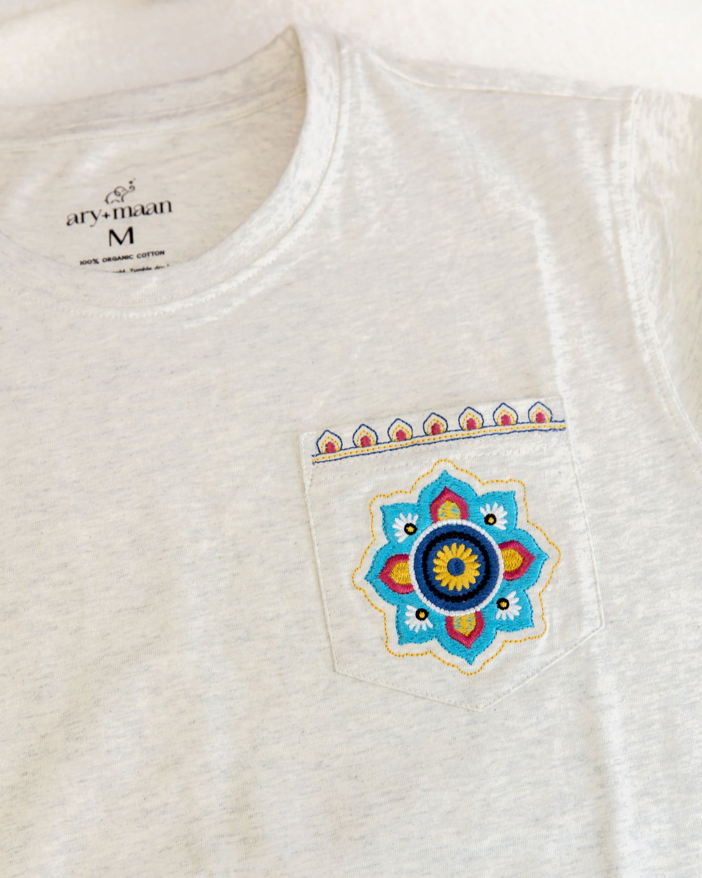 Adult Short Sleeve Pocket Tee – Purple Rangoli
