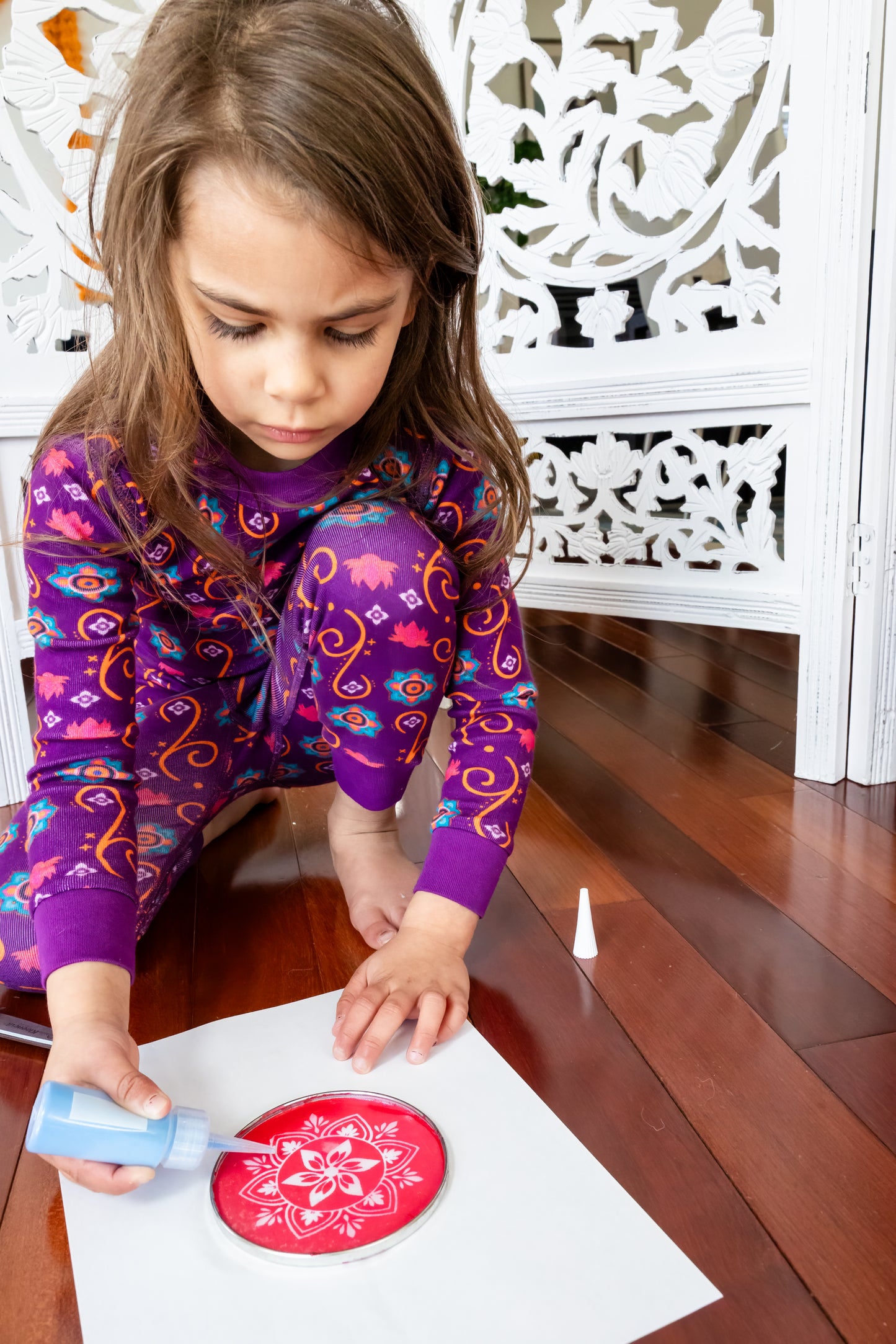 Toddler wearing organic cotton South Asian Inspired Diwali pajama set