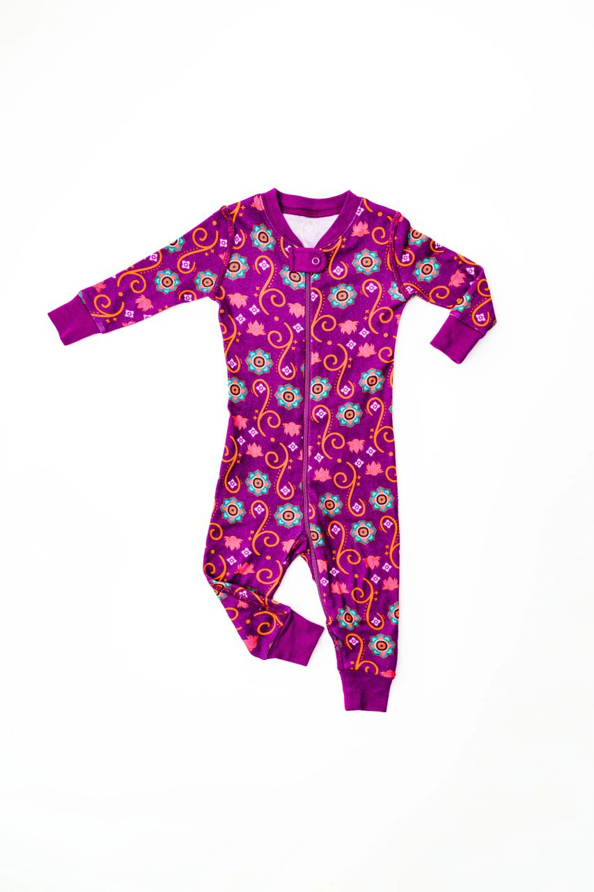 organic cotton South Asian Inspired Diwali baby pajamas